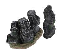 Abaodam 2piezas Estatua Isla De Pascua Miniatura De Resina Figuras Moai Pequeñas para Escritorio Decoración De Bonsái De Adorno De Mesa para Jardín Interior
