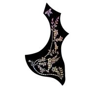 Abaodam 2piezas Golpeador Autoadhesivo Para Guitarra Acústica Diseño De Flores y Pájaros Protector De Duradero y Fácil De Instalar Color Negro
