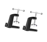 Abaodam 2piezas Soporte De Micrófono y Abrazadera Para Lámpara De Mesa De Aleación De Aluminio Clip C-type Para Hogar y Oficina Negro