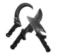 Abaodam 3 Cuchillos de Simulación para Fiesta Réplica de Espada Curva de Plástico Ligera Accesorios de Cosplay y Halloween Set de 3 Piezas Seguro Adultos