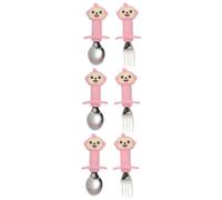 Abaodam 3 Juegos 2 Piezas tenedor cuchara vajilla bebe vajilla para bebe cuchara para comer infantil utensilio de autoalimentación para bebés mostrada vajilla de entrenamiento alimentar