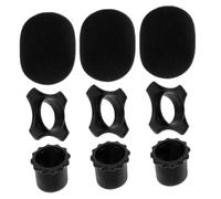 Abaodam 3 Juegos de Fundas Protectoras de Micrófono de Esponja Negra, a Prueba de Saliva y Reemplazables, Ideales para Ktv y Salas de Conferencia