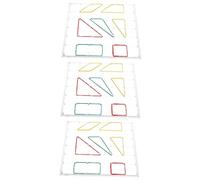 Abaodam 3 juegos de tableros de uñas de plástico para enseñanza de geometría educativa, accesorios interactivos de aprendizaje de matemáticas, desarrollar la imaginación espacial con bandas