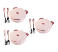 Abaodam 3 Juegos plato llano de acero inoxidable plato de comida para bebe tazones de bebé mostrada recipientes de comida para bebés cuenco de comida complementaria para bebés Reutilizable
