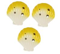 Abaodam 3 Piezas 6 Ocarina Instrumento Musical Instrumento Khaen Gargantilla De Concha Collar De Conchas De Mar De Viento Principiante Yellow Cerámica