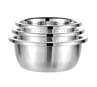 Abaodam 3 Piezas Cuenco para Escurrir Frutas Escurridor de Frutas de Acero Inoxidable, para Lavar Verduras y Arroz en Cocina
