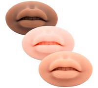 Abaodam 3 Piezas de Moldes de Labios 3d de Silicona Elástica y, Piel Falsa para Práctica de Tatuajes y Perforaciones, Accesorio Portátil para Simulador de Boca en Tonos Piel Clara,