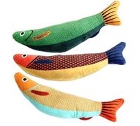 Abaodam 3 Piezas Juguete para Gatos con Hierba Gatera Forma de Pez Interactivo y Resistente para Interior para Estimular y Entretener Gatitos Activos