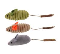 Abaodam 3 Piezas Juguetes Interactivos para Gatos con Catnip Kit de Ratones Masticables para Interior Colores Verde Gris y Beige Diversión y para Gatitos