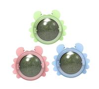 Abaodam 3 Piezas Juguetes para Limpiar los Dientes mi Limpieza Paquete de Hierba gatera Gato Interactivo gatillo Juguete para Mascotas Bola de Hierba gatera para Mascotas Bases de plastico