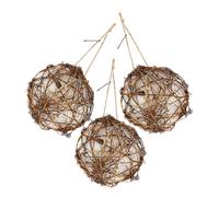 Abaodam 3 Piezas Nido Colibrí Colgante de 10 Cm, Material para Anidar Aves al Aire Libre, Diseño Esférico para Jardín y Patio, Accesorio Práctico para Comedero Pájaros Exterior