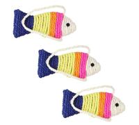 Abaodam 3 Piezas Tablero Rascador para Gatos Juguete de Sisal Forma de Pez Protege Muebles y Satisface de Arañar Pequeño con Cuerda Colgante Colores Surtidos Color Color Aleatorio