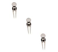 Abaodam 3 Piezas Tenedor Verde Golf Reparar Herramienta de reparación de divotes frías Divot Repair Tool Ball Maker Tenedores Verdes Aleación de Zinc