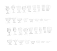 Abaodam 34 Piezas Mini Accesorios para Casas de Muñecas, Modelos de Mini Tazas y Contenedores de Alimentos en Miniatura, Decoración Realista para Escenas DIY, Colorido y Detallado