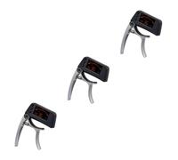 Abaodam 3piezas Afinador Digital Lcd y Capo Clip Guitarra Ukelele y Banjo Sintonizador Electrónico De Alta Sensibilidad Color Plata