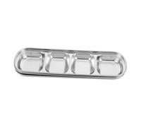 Abaodam 3piezas Bandeja De Alimentación para Mascotas De Acero Inoxidable Compartimentos Plato para Mojar para Platos De Comida para Gatos Tazones De Condimentos y para Salsa De