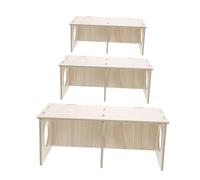 Abaodam 3piezas Cabaña para Mascotas De Madera Casa De Escondite para Hámster Ratones y Roedores Refugio Multicámara para Hámsteres para Habitat De Hámster