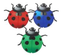 Abaodam 3piezas Decoración De Pared De Escultura De Metal De Ladybug Colorida Resistente Para Jardín Patio Exterior Interior