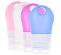 Abaodam 4 Botellas de Viaje con Bolsa de Pvc con Cremallera de Silicona de 37ml Fáciles de Rellenar y Limpiar para Loción y Cosméticos