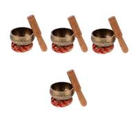 Abaodam 4 Juegos Cuenco budista de Nepal tazón de sonido con tazón de sonido de yoga cuencos para sanar cuenco cuenco de canto exquisito cuencos cantores bol caoba