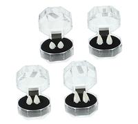 Abaodam 4 Pares Colmillos de Vampiro para Halloween Cosplay de Resina Accesorios para Disfraz Unisex con Cajas Transparentes