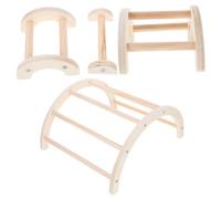 Abaodam 4 percas de Madera para pájaros, seguras y duraderas, Soporte de Entrenamiento para Loros, periquitos y, Altura cómoda con Espejo Integrado para diversión y Entretenimiento