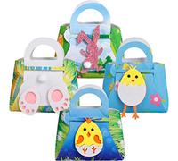 Abaodam 4 Piezas Bolsa De Pascua Forma De Pollito y Conejito Bolsas Pequeñas Para Regalos Para Dulces Decorativas Para Fiestas De Pascua