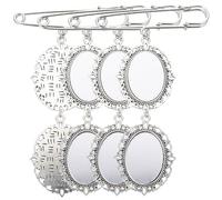Abaodam 4 Piezas de Bandejas de Fotos DIY de Aleación de Zinc Broche Ovalado para Creación Personalizada y Joyería Artesanal Vida Diaria