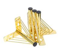 Abaodam 4 Piezas Juego de Patas de Metal Doradas para Muebles | Acabado Brillante y Líneas Minimalistas, Tacos Silenciosos, para Armarios y Mesillas en Oficina