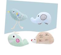 Abaodam 4 Piezas Juguetes para Gatos con Catnip Peluches Interactivos con Forma de Animales Pájaro Erizo Juguetes Masticables para Ejercicio y Entretenimiento de Gatos Pequeños