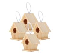Abaodam 4 Piezas Kit de Casas para Pájaros de Madera sin Terminar Mini Nidos Colgantes para Exterior Casitas DIY Compactas y Decorativas para Colibríes y Aves Pequeñas