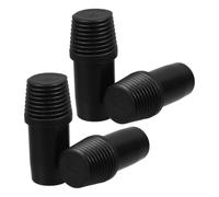 Abaodam 4 Piezas Mango de Escoba Punta Roscada de 22mm, de Plástico Negro, Fácil Instalación y Uso Versátil para Mopas y Escobas de Empuje