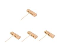Abaodam 4 Piezas percusión de madera bloque de ritmo con instrumento de percusión para niños bloque de percusión tradicional tapete de tambor redondo bloque de madera bloques de ritmo