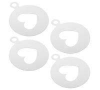 Abaodam 4 Piezas Plantillas de Café de Acero Inoxidable Flexibles y Fáciles de Limpiar para Decorar Formas de Corazón y Diseño Latte en Casa