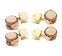 Abaodam 4 Piezas Ruedas Giratorias Silenciosas Pequeñas para Cuna con Freno Lateral y Placa, Juego de 4 Unidades Aplicables para Reemplazo de Camas Infantiles, Movilidad Suave y Segura en