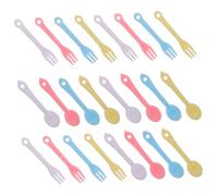 Abaodam 40juego Mini Vajilla para Casa De Muñecas Utensilios De Coloridos Incluye Tenedores Pequeños y Pequeñas Accesorios De Cocina Miniatura para Decorar y Jugar