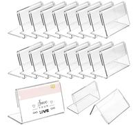 Abaodam 48 Soportes para Letreros en Forma de L, Porta Tarjetas de Lugar Transparente de PS, Fácil de Mover y Mantener para Oficinas y Hogares