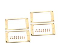 Abaodam 4piezas Anillos De Montaje De Metal Para Pastillas Humbucker De Guitarra De Base Plana De Color Dorado Incluye Tornillos Fácil Instalación