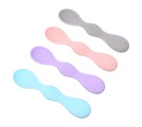 Abaodam 4Piezas Cuchara de Alimentación Infantil de Suave Azul Gris Utensilios Seguros para Bebés para Entrenamiento y Comidas Sin Desorden