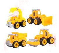 Abaodam 4Piezas Juguete De Camión De Ingeniería DIY De Excavadora Desmontable Juguete Educativo para Desarrollo De Habilidades