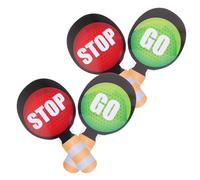 Abaodam 4piezas Juguetes Educativos De Tráfico Señales De Seguridad Vial para Educación Infantil Luces De Señalización De Doble Cara Asa para Seguridad Vial Guarderías Escuelas y Clases