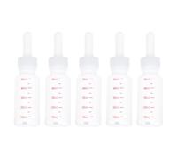 Abaodam 5 Biberones para Mascotas Tetinas de Silicona y PP, Capacidad 50ml, Kit Completo Cepillo para Alimentar Perros y Gatos Recién Nacidos