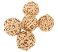 Abaodam 5 Bolas de Ratán Decorativas de Mimbre para Decoración Creativa en Bodas y Navidad, Accesorios Manuales y Props para Fotos, Color Caqui
