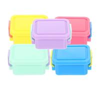 Abaodam 5 Cajas de Almacenamiento Pequeñas para Casa de Muñecas Mini Contenedores de Plástico ABS con Tapa Colores Surtidos Rosa Amarillo Azul Lavanda Verde Organizador Apilable