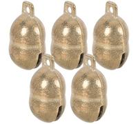 Abaodam 5 Colgantes para Collar de Mascotas, Campanas Pequeñas de Cobre, Color Latón Natural, Set de 5 Piezas Diy, Dijes para Collares de Perros y Animales, Accesorio Ligero y Duradero