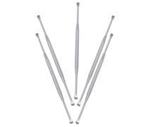 Abaodam 5 Cucharas de Acero Inoxidable para Cerumen de Doble Cabezal en Espiral, Limpiador de Oídos Masaje, Herramienta Segura para Cuidado Diario y Uso Familiar