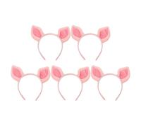Abaodam 5 Diademas Orejas de Cerdito Rosa de Tela para Cosplay y Disfraz, Accesorio Chic y Cómodo Que Mantiene el Cabello en Su Lugar, Adecuado para Halloween y Fiestas
