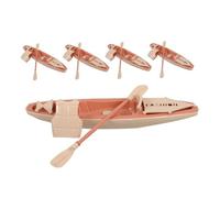 Abaodam 5 Juegos Kayak Ornament with Paddles and Life Vest Plastic Miniature Canoe Model For Outdoor Water Toy and Dollhouse Decoration