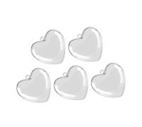 Abaodam 5 Piezas Bolas Transparentes Corazón Rellenable Decoración Colgante Plástico para San Valentín Fiesta y Regalos