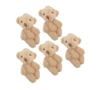 Abaodam 5 Piezas Peluche De Peluche Juguetes Oso De Bolsillo Osa Menor Accesorio del Llavero Pequeño Oso Mini Osos a Granel Bolso De Llavero Decoración Artesanía Pequeños Osos Felpa Caqui